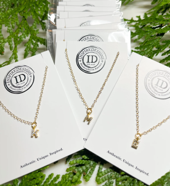 Inspire Designs Sparkly Initial Necklace - Final Sale 30% off in cart