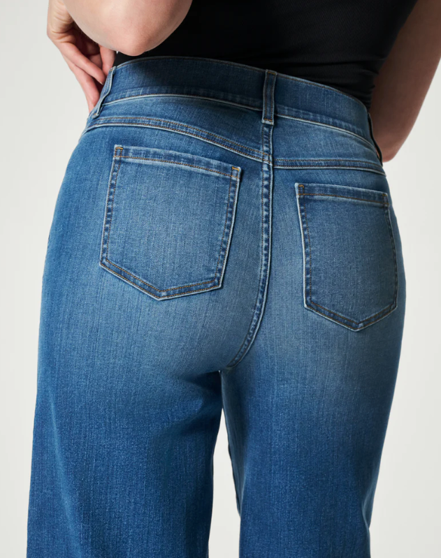 SPANX Seamed Front Wide Leg Jeans - Vintage Indigo*