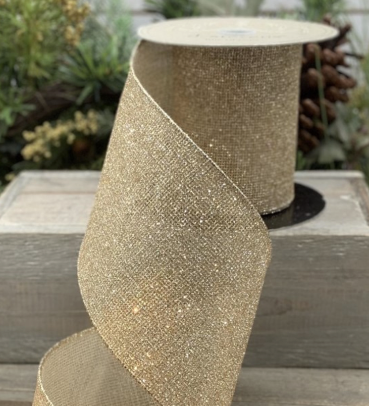 10yds Holiday Ribbon - Glitter Mesh