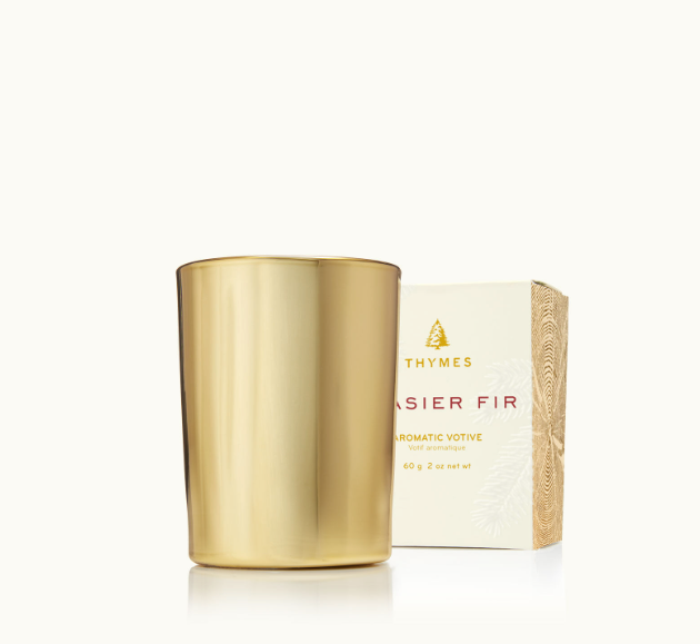 Thymes Frasier Fir Gold Votive Candle