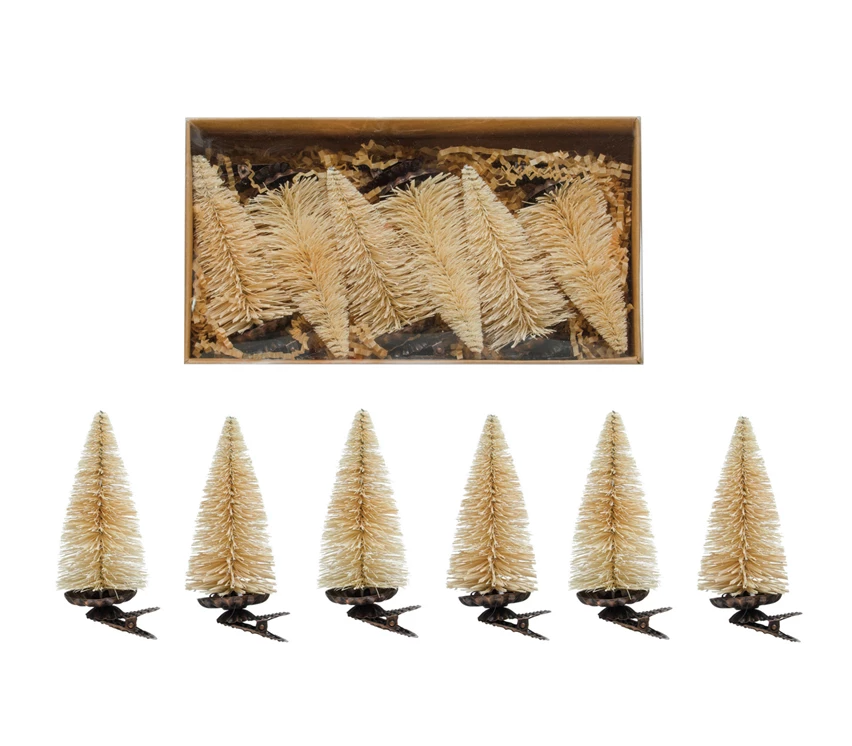 Bottle Brush Tree Clip-on Ornament Set