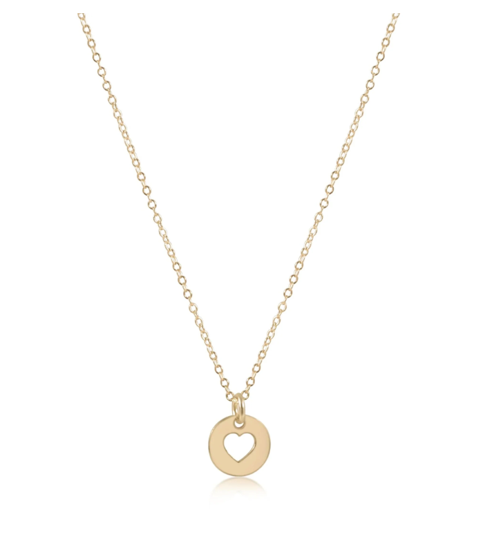 E Newton 16" Necklace - Love Gold Disc