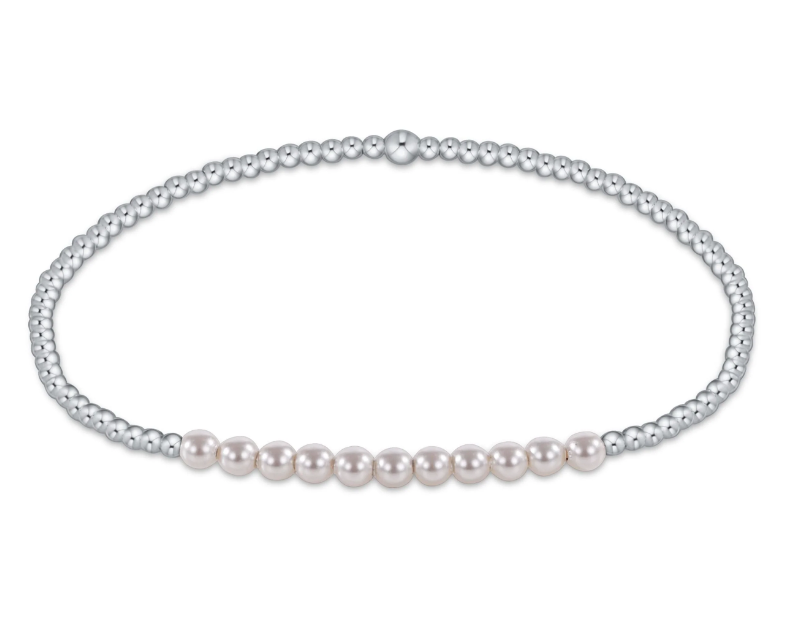 E Newton Classic Beaded Bliss 2mm Bracelet - Sterling Pearl