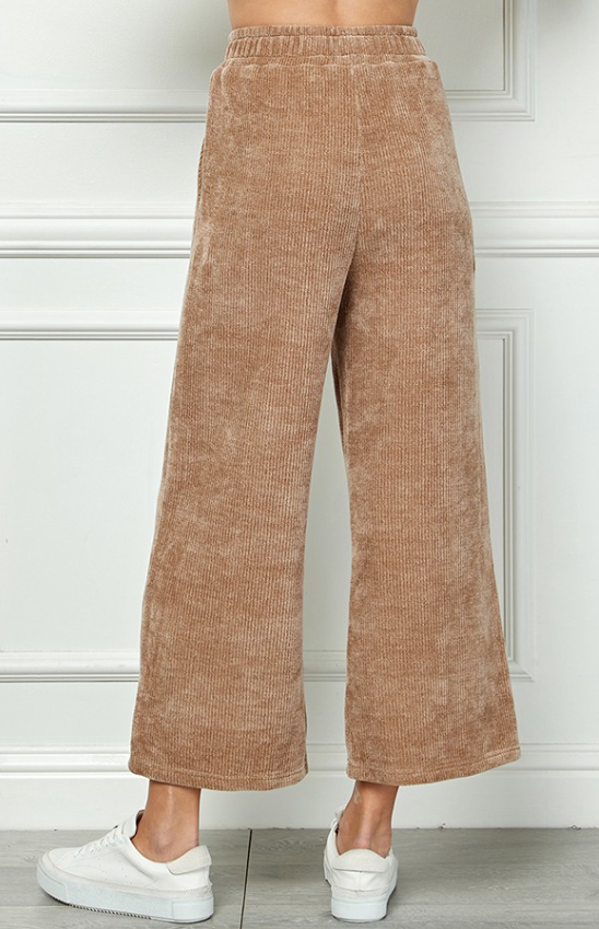 Becky Chenille Cropped Wide Leg Pants