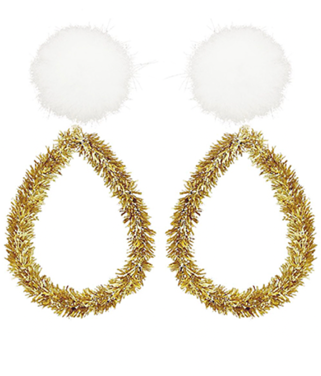 Tinsel + Pom Earrings