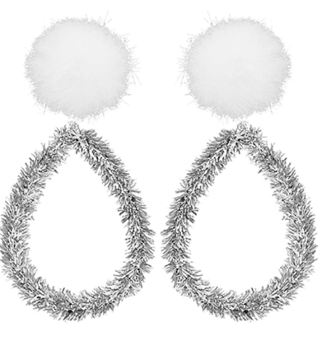 Tinsel + Pom Earrings