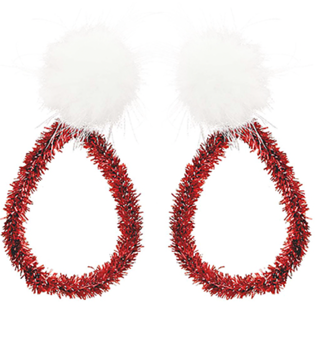 Tinsel + Pom Earrings