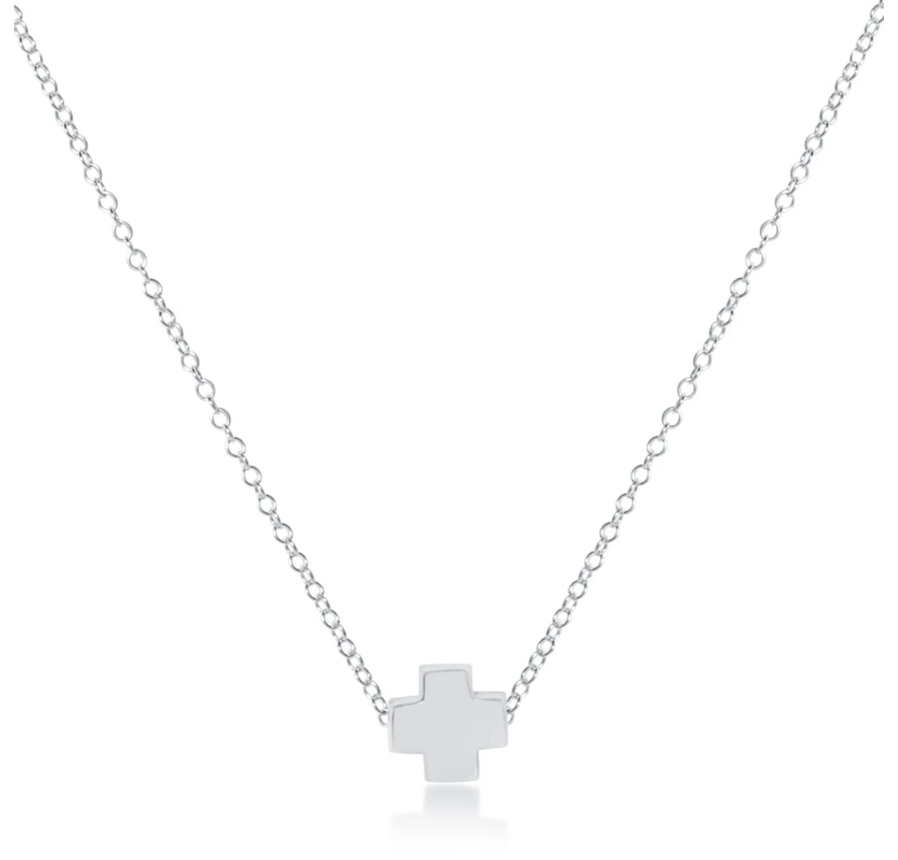 E Newton 16" Necklace Sterling - Signature Cross