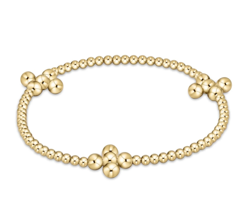 E Newton Signature Cross Pattern Beaded Bracelet