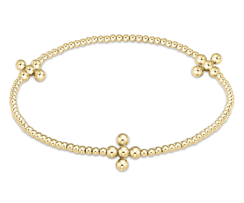 E Newton Signature Cross Pattern Beaded Bracelet