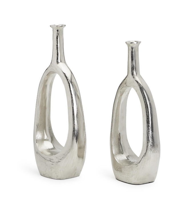 Teardrop Nickel Candle Holder Vase