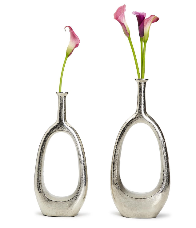 Teardrop Nickel Candle Holder Vase
