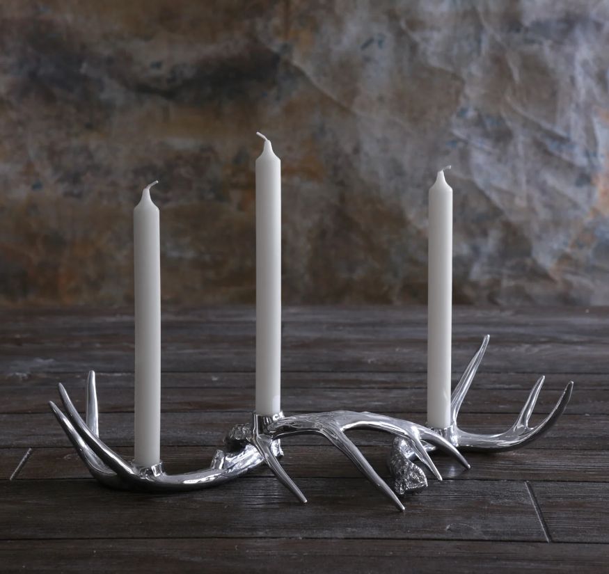 Western Antler Candlestick - Set of 3