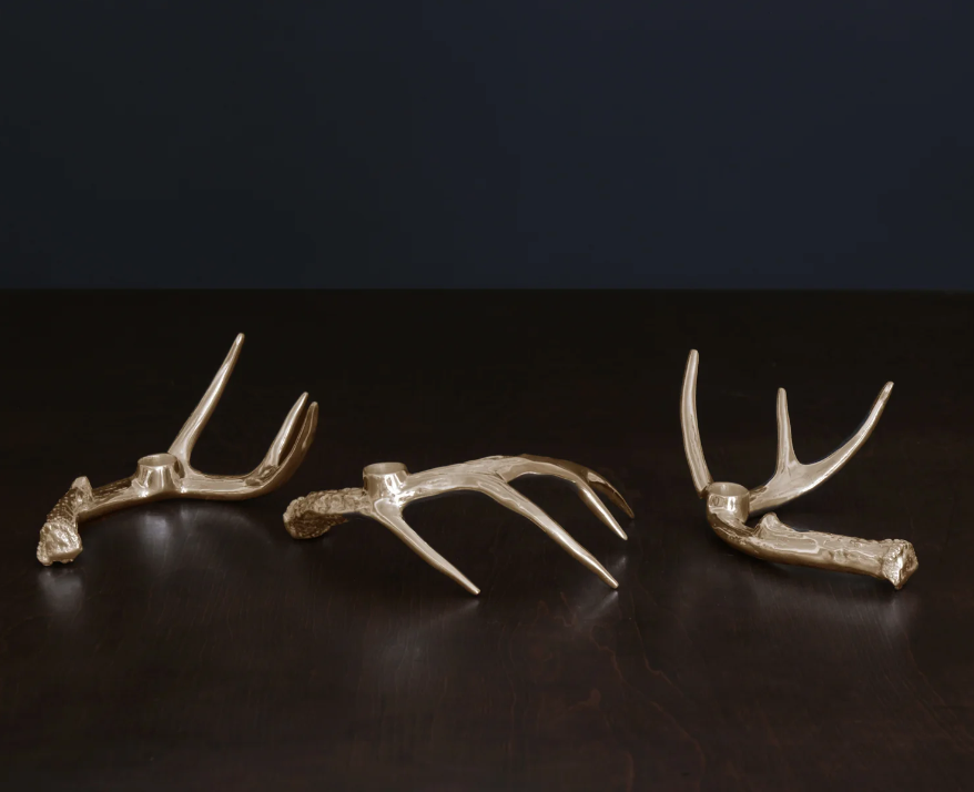 Western Antler Candlestick - Set of 3