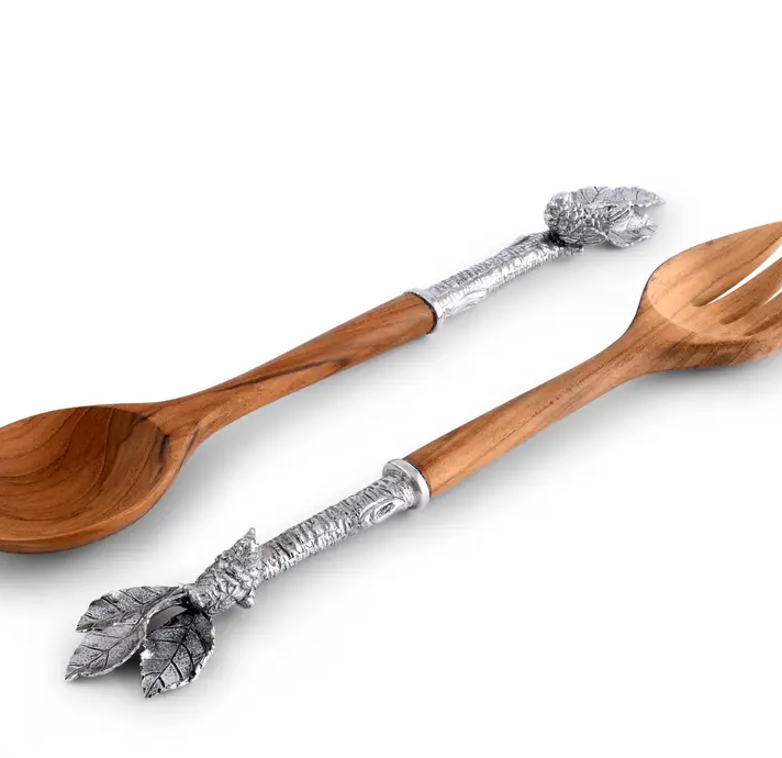 Pewter Song Bird Salad Server Set