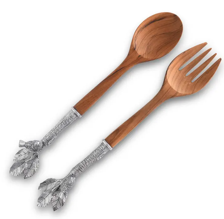 Pewter Song Bird Salad Server Set