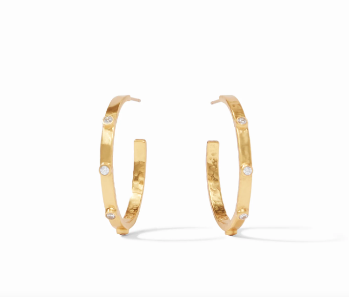 Julie Vos Crescent Stone Hoop Earrings