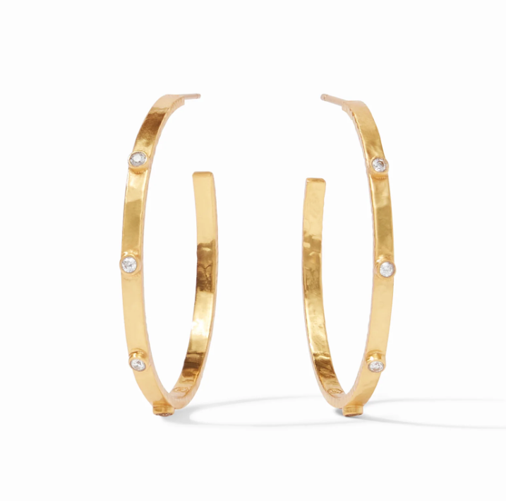 Julie Vos Crescent Stone Hoop Earrings