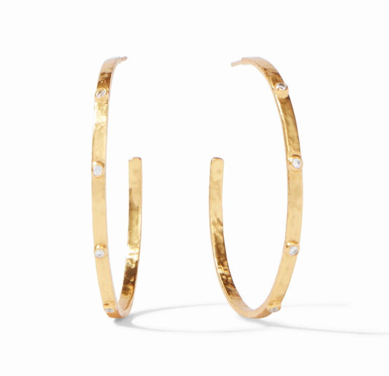 Julie Vos Crescent Stone Hoop Earrings