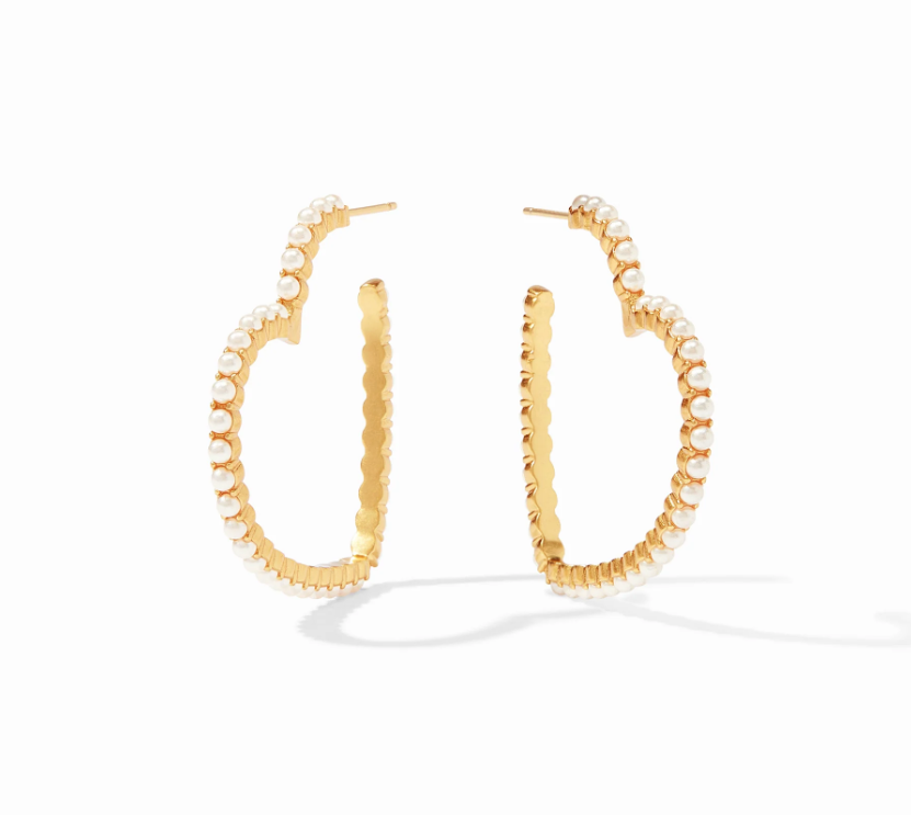 Julie Vos Esme Heart Pearl Hoop