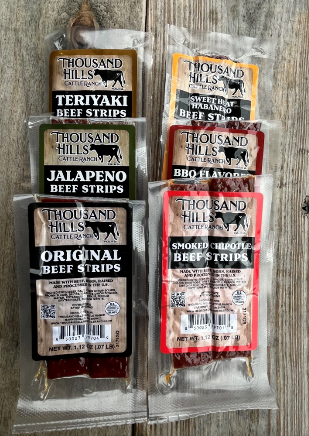 Beef Jerky Strips - Single Packs