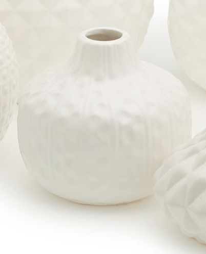 Artisan Carvings White Ceramic Vase