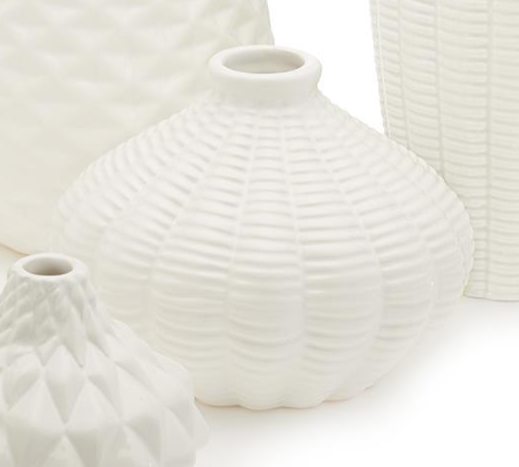Artisan Carvings White Ceramic Vase