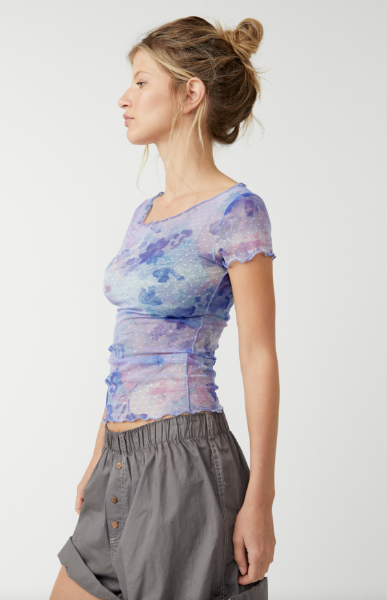 Free People Printed On The Dot Baby Tee - Final Sale 25% off in cart
