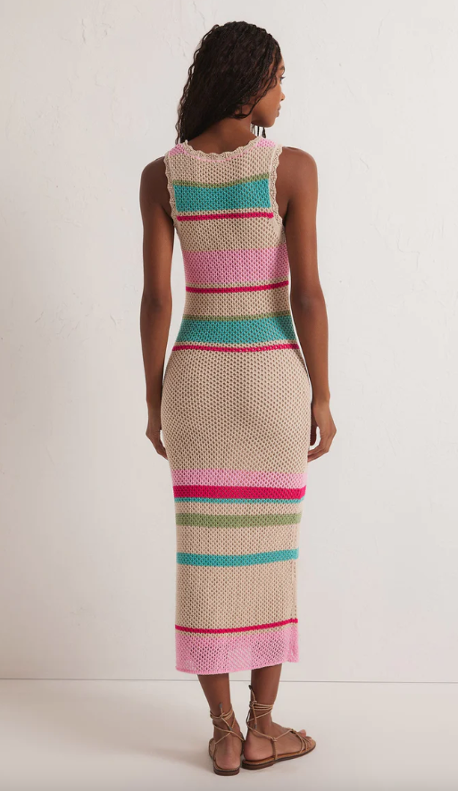 Z Supply Ibiza Stripe Crochet Sweater Dress - Final Sale 40% off in cart