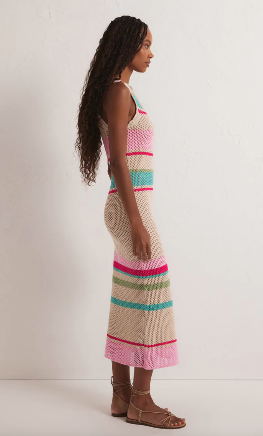 Z Supply Ibiza Stripe Crochet Sweater Dress - Final Sale 40% off in cart