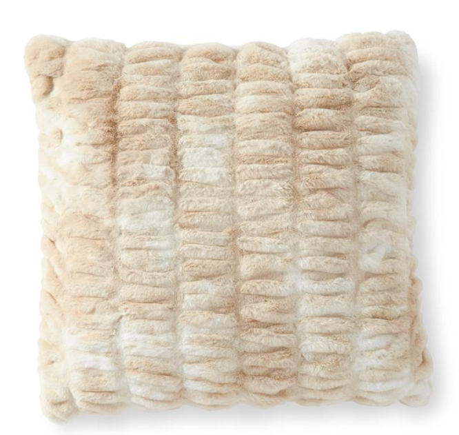 Ribbed Faux Fur Pillow
