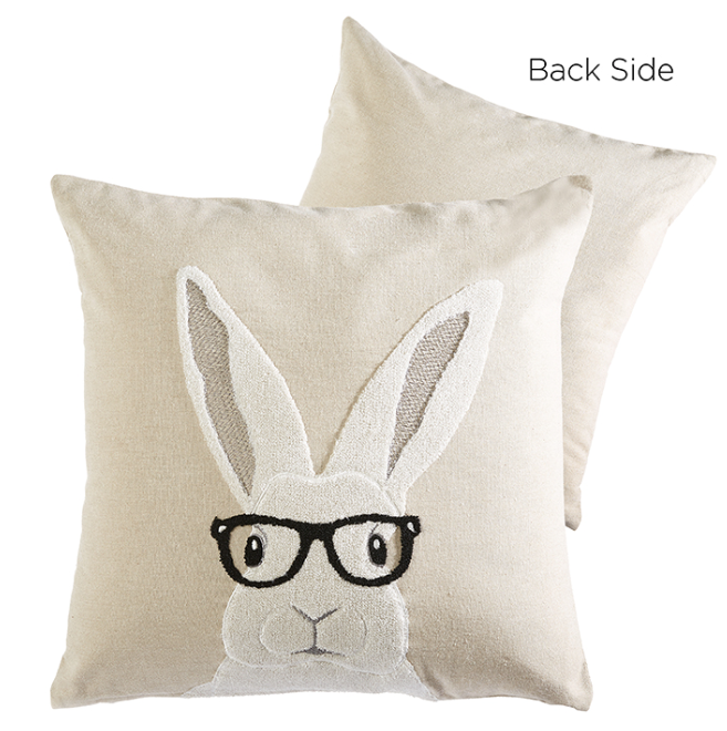 Rabbit In Glasses Pillow