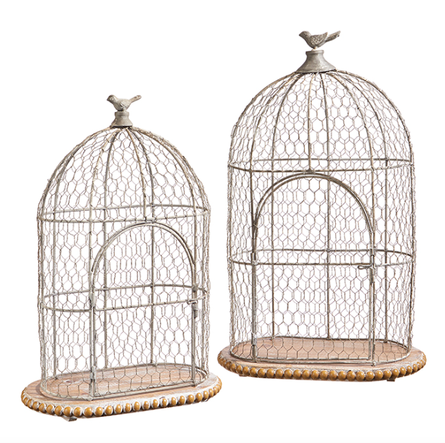 Wire Birdcage w/ Bird Finial