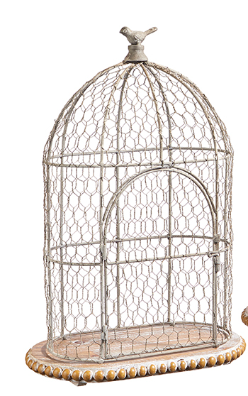 Wire Birdcage w/ Bird Finial