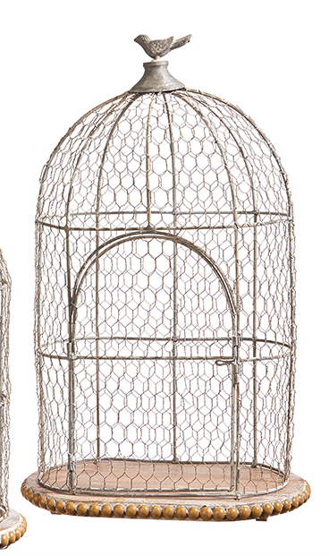 Wire Birdcage w/ Bird Finial