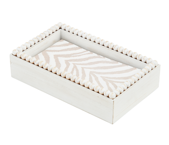 White Beaded Napkin Holder
