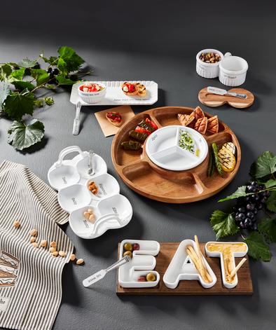 Wood and Ceramic Lazy Susan