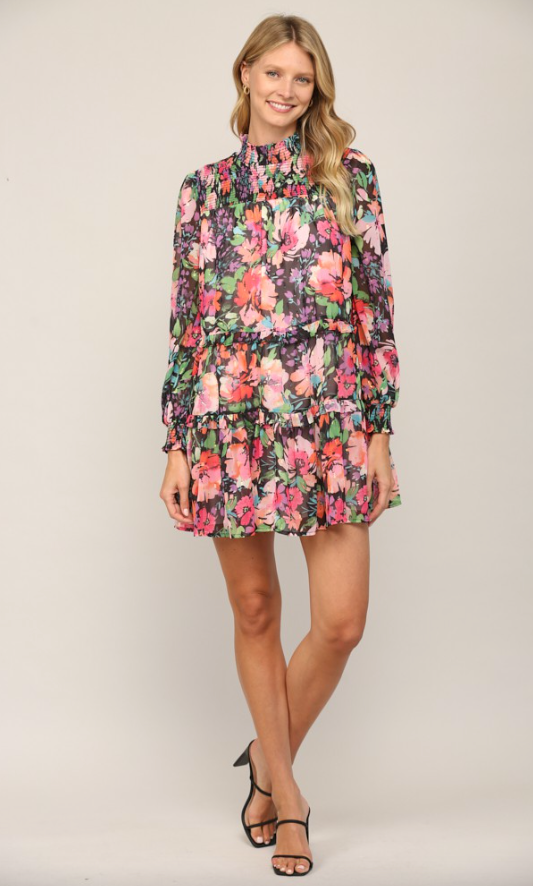 Grace Floral Chiffon Tiered Dress - Final Sale 30% off in cart