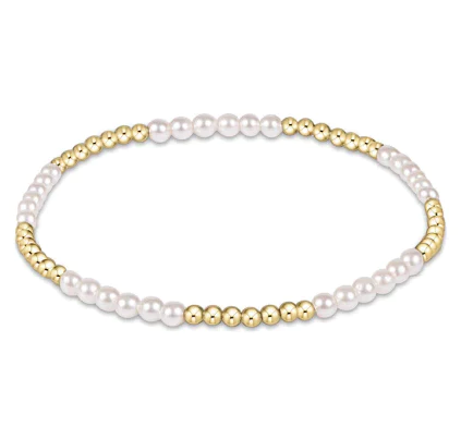 E Newton Classic Blissful Pattern 2.5mm Bracelet - Pearl