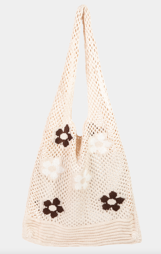 Daisy Crochet Knit Bag