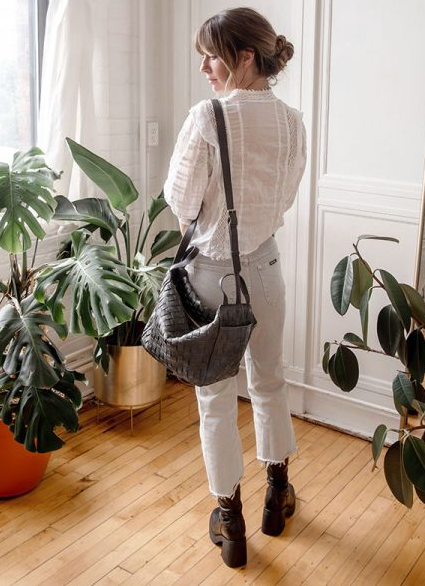 Joy Susan Brenna Woven Bowler Satchel