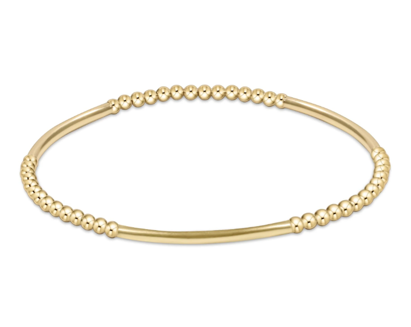 E Newton Classic Gold Bead Bracelet - Bliss Bar Pattern