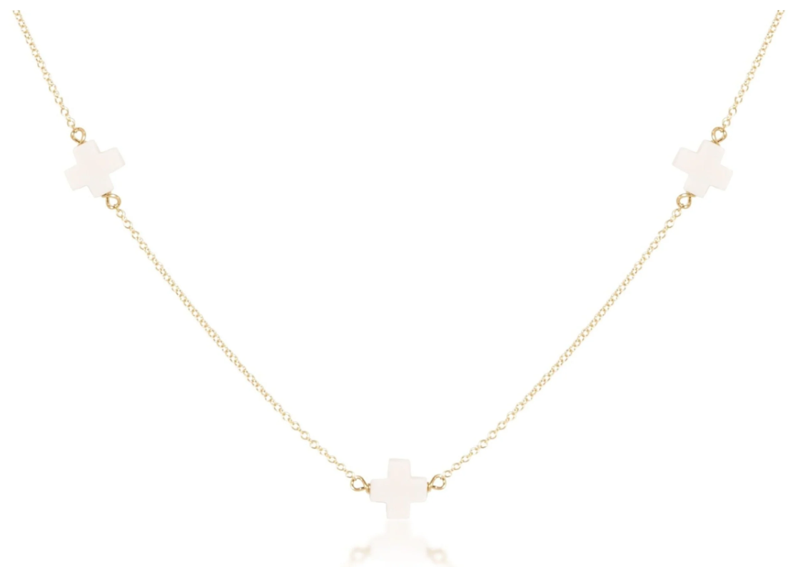 E Newton 15" Choker Simplicity Chain Gold - Signature Cross