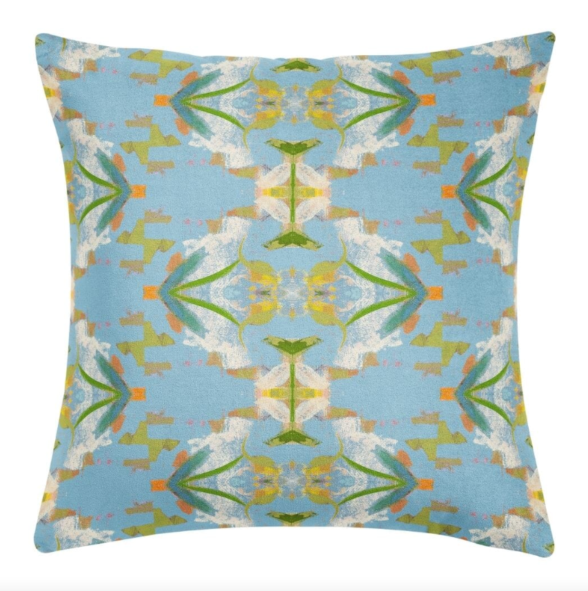 English Garden Blue Pillow