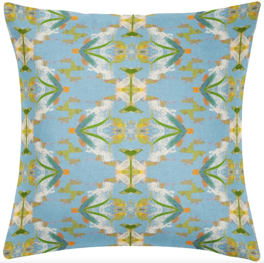 English Garden Blue Pillow