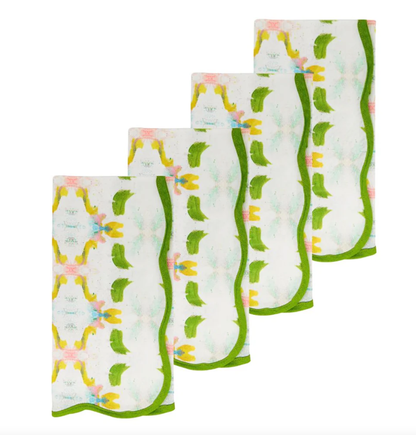 Dogwood Scalloped Napkins - Set of 4