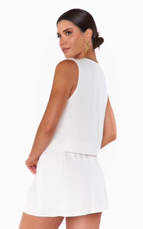 Show Me Your Mumu Vicky Vest Top - White Linen