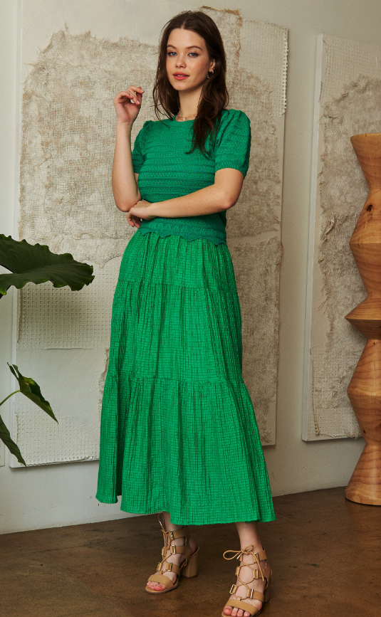 Celeste Crochet Top Tiered Maxi Dress - Final Sale 25% off in cart