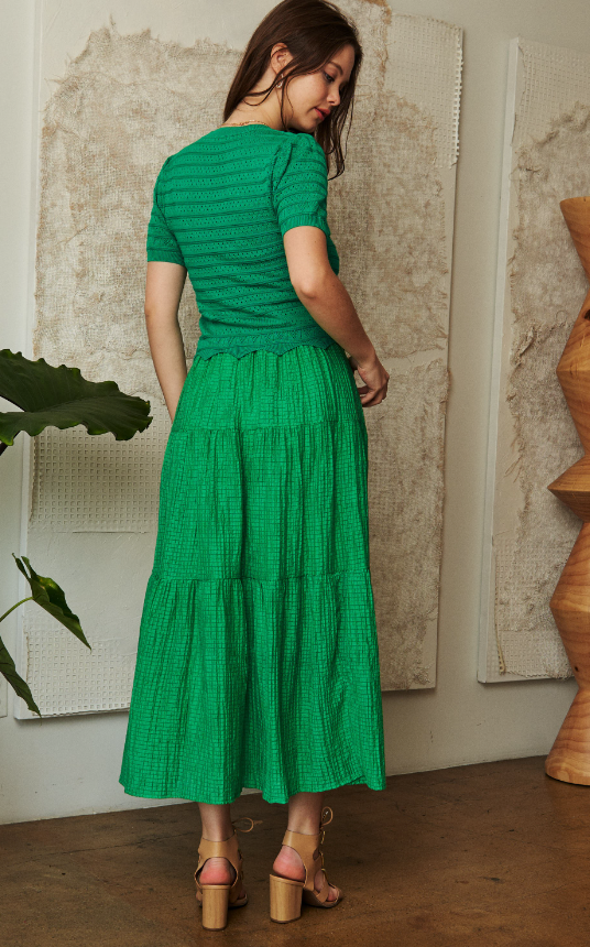 Celeste Crochet Top Tiered Maxi Dress - Final Sale 25% off in cart