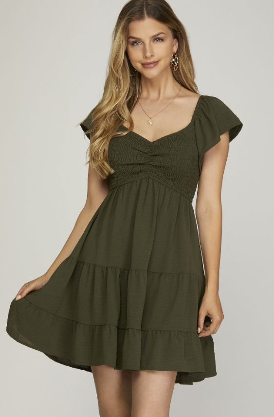 Melina Sweetheart Neck Smocked Dress - Final Sale 25% off in cart